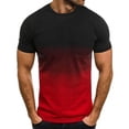 thumbnail image 4 of Men Short Sleeve Printing Round Neck Pullover T Shirt Blouse, 4 of 8