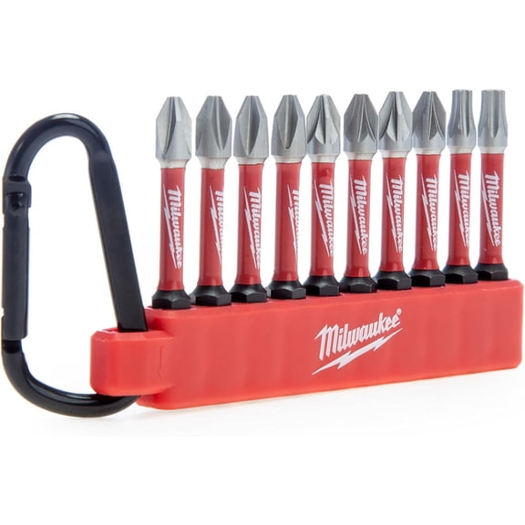 Milwaukee Shockwave Impact Duty Screwdriver Bit Carabiner Set 10 Piece