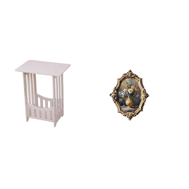 Mesita De Noche De Resina Con Diseño De Marco De Fotos Vintage. Práctica Mesa Auxiliar Para Hotel, Cafetería, Pasillo, Sala De Estar, Balcón, Oficina, Dormitorio, Decoración De Pared De