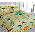thumbnail image 5 of Dinosaur taupe printed easy wash twin size comforter set 6 pieces super soft with sheet set and pillow plushie toy bedding décor for kids girl boy, 5 of 7