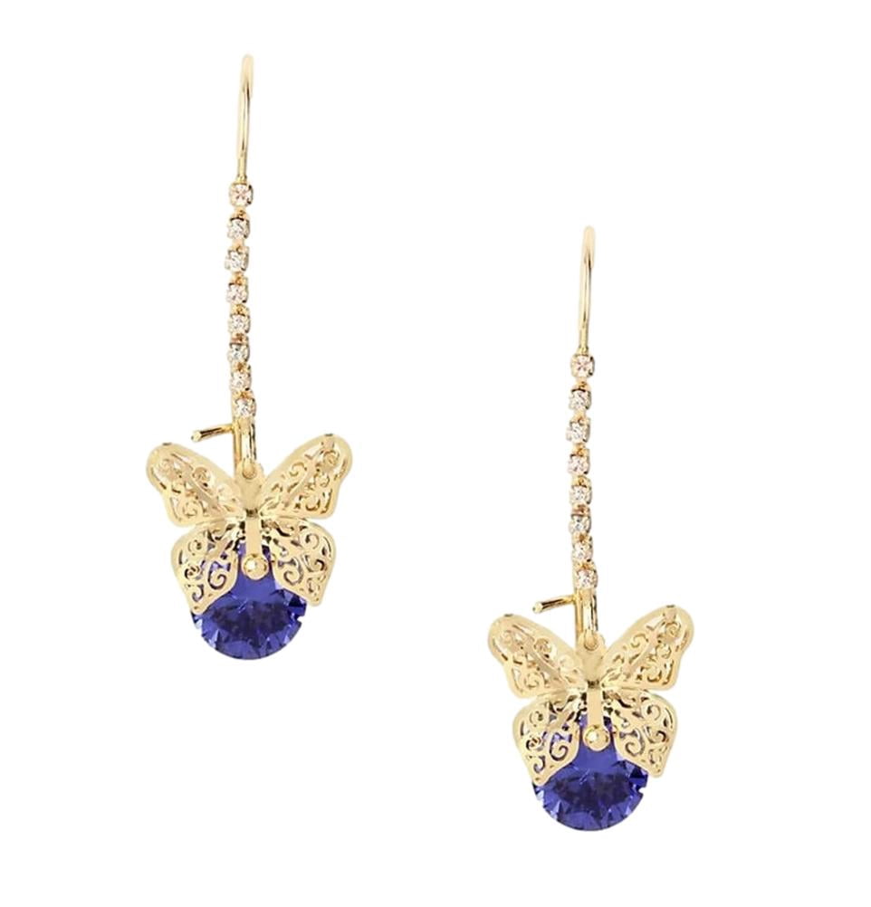 Betsey Johnson Jewelry Fall Critters Butterfly Shepherd Hook Earrings