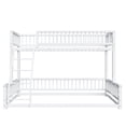 thumbnail image 6 of Leumius Twin XL over Queen Bunk Bed,Heavy Duty Metal Bunk Beds for Adults and Kids,Floor Bed Frame with Ladder and Safety Guardrails, Easy Assemble,White, 6 of 12