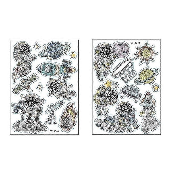 1 Set Diy Astronaut Diamond Painting Sticker Colorful 5d Vibrant Color Hands Skill Improve Round Res