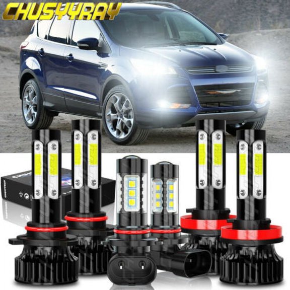 For Ford Escape 2013-2015, 6x 9005 H11 9145 LED Headlight Fog Light Bulbs Combo