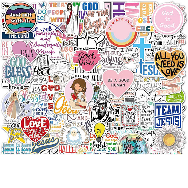 Christian Stickers 100 Pack Cute Christian Stickers Waterproof 100