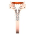 thumbnail image 3 of 1.2ct Marquise Cut Red Crystal 18k Pink Rose Gold Engraving Statement Bridal Wedding Halo Designer Ring Size 6, 3 of 5