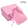 thumbnail image 3 of Unique Bargains Linen Burlap Bags with Drawstring for Gifts,DIY Craft Pink 9 x 12cm 12pack, 3 of 5