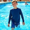 thumbnail image 4 of INGEAR Boys' Rash Guard UPF 50+ Long Sleeve Swim Shirt, Quick-Dry Lightweight Sun Protection, NAVY, L, 4 of 6