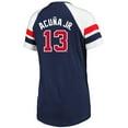 thumbnail image 3 of Women's-Profile Ronald Acu-a Jr. Navy Atlanta Braves Plus Size Name & Number Raglan T-Shirt, 3 of 3