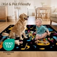 thumbnail image 4 of ODIKA 5'x7' Ultra-Soft Area Rug, Music Note Cd Guitar Piano Key Disc Shape Motifs Keyboard Border None Washable, Bare feet friendly, Silk-Touch for Bedroom Home office, 4 of 7