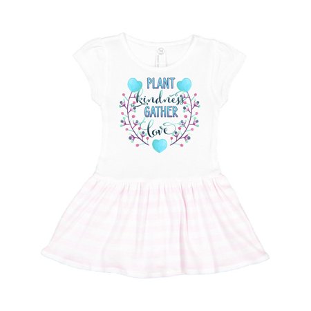 

Inktastic Plant Kindness Gather Love- hearts and flowers Gift Toddler Girl Dress