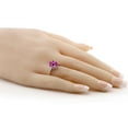 thumbnail image 3 of Gem Stone King 3.29 Cttw Pink Created Sapphire and White Topaz Ring for Women | 925 Sterling Silver | Oval 10X8MM | Gemstone Birthstone | Available in Size 5, 6, 7, 8, 9, 3 of 4