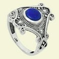 thumbnail image 6 of Natural Lapis Lazuli - Afghanistan 925 Sterling Silver Ring s.6 Jewelry R-1734 AGR1027_B_6, 6 of 6