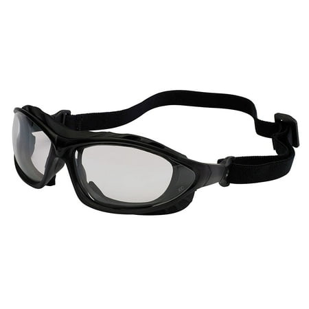 Jackson Safety V50 Epic Safety Eyewear 33347, Indoor / Outdoor Anti-Fog Lens with Interchangeable Temples and Head Strap, Black Frame, 12 Pairs / Case