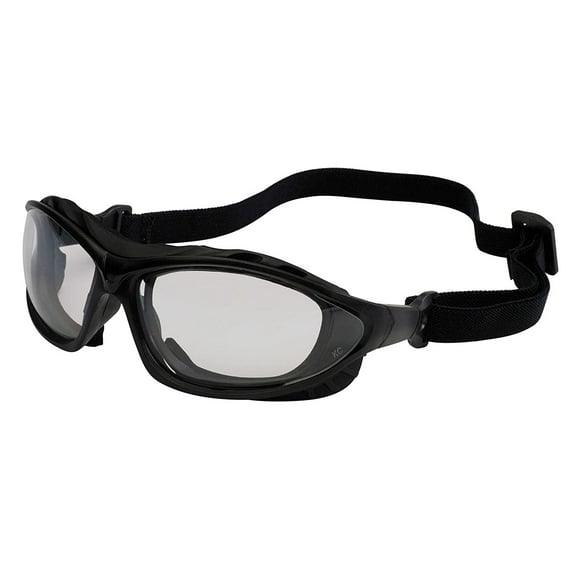 Jackson Safety V50 Epic Safety Eyewear 33347, Indoor / Outdoor Anti-Fog Lens with Interchangeable Temples and Head Strap, Black Frame, 12 Pairs / Case