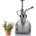 thumbnail image 1 of Lata de riego de vidrio floral, lata de riego por aerosol, lata de riego de plantas vintage, lata de riego por aerosol para plantas de interior, lata de riego de vidrio vintage, agua de vidrio Feliz Sencillez, 1 of 5