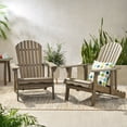 Munoz Reclining Wood Adirondack Chair with Footrest, Set of 2, Grey