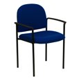 thumbnail image 1 of Chaise de réception auxiliaire empilable de confort en acier et tissu marine avec appui-bras, 1 of 9
