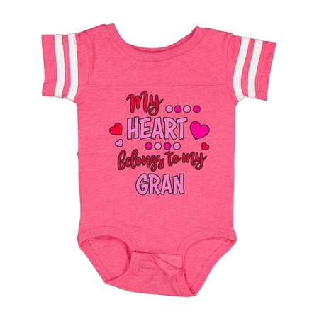 

Inktastic My Heart Belongs to My Gran Gift Baby Boy or Baby Girl Bodysuit