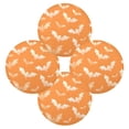 thumbnail image 2 of 15.4" Round Placemat Set of 4 Polyester Fabric Place Mats Non-Slip Dining Kitchen Table Mats for Kitchen Party Decor Orange and White Bats, 2 of 5