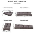 thumbnail image 5 of Hyatt 4-Piece Solid Gray Microfiber Kitchen Nook Cushion Set by Greendale Home Fashions, 5 of 5