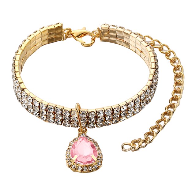 Visland Collier pour Animaux Collier Scintillant en Strass Pendentif Réglable Bijoux Chats Chiens Collier Fournitures pour Animaux