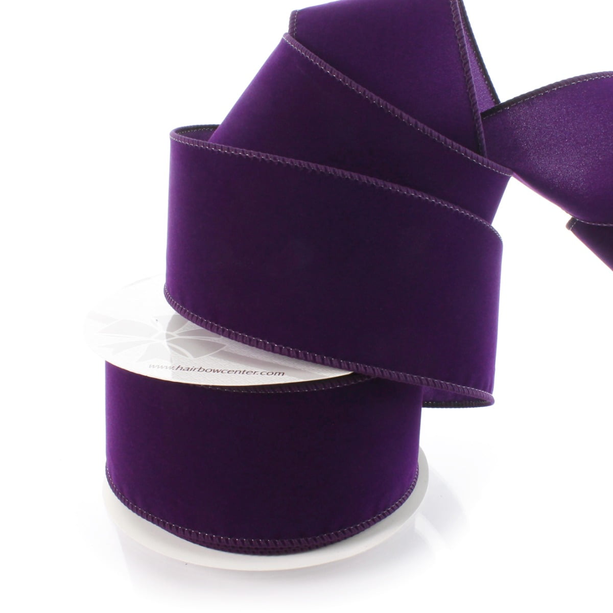 Ribbon Traditions 2.5 Wired Suede Velvet Ribbon Rustic Plum - 10 Yards 
