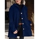 thumbnail image 5 of Chaqueta de Otoño para Mujer con Capucha, Informal, con Botones, Larga, Holgada, de , con Bolsillos. Azul Marino S, 5 of 7