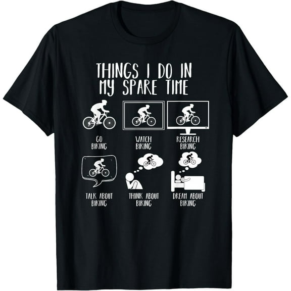 Playful Comfort Tee - Things I Do In My Spare Time Mountain Bike Funny Biking T-Shirt