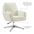 thumbnail image 4 of Linon Vivian Adjustable Metal Swivel Chair in White Faux Leather & White Sherpa, 4 of 19