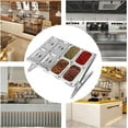 thumbnail image 4 of Expandable Stainless Steel Spice Rack Set, 8 Stackable Bins with Lids, Adjustable Length (14-25.6") 900ml/Pan Capacity, For Kitchen/Pantry/Restaurant (Silver, 2-Tier), 4 of 16