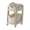 thumbnail image 2 of Carrito rodante con ruedas Estantería móvil Gran capacidad Multifuncional Utilidad 2 capas blanco, 2 of 9