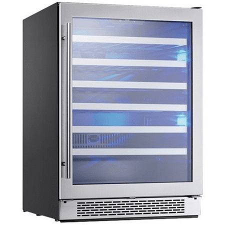 Zephyr - Presrv 24 in. 53-Bottle Wine Cooler with Single Temperature Zone and 39 dBA - Stainless Steel/Glass