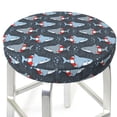 thumbnail image 5 of Salouo Cute Shark Pattern Bar Stool Cushion Cover, Round Crease-Resistant Stretchy Dustproof Stool Seat Slipcover for Bar Round Chair-14 inch, 5 of 6