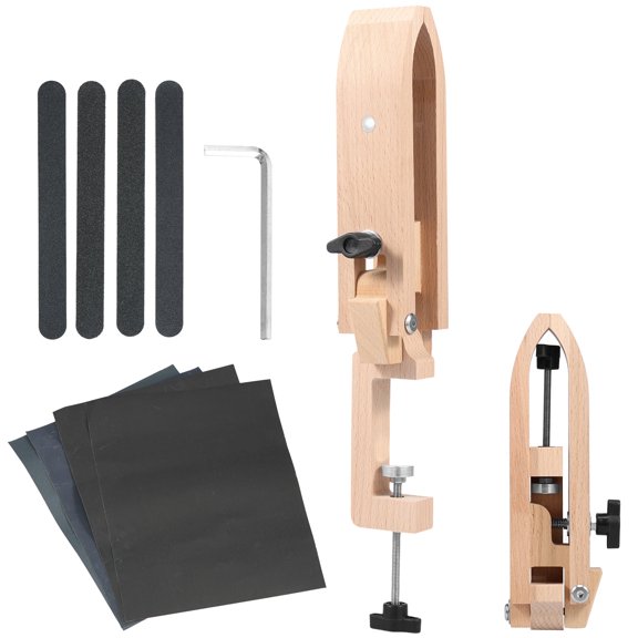 Pluokvzr Wood Leather Craft Clip Beech Wood Leather Pony Foldable Table Desktop Stitching Pony Horse Clamp Adjustable Leather Working Tools for DIY Hand Leathercraft Sewing