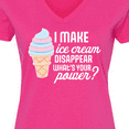 thumbnail image 4 of Inktastic I Make Ice Cream Disappear What's Your Power Women's V-Neck T-Shirt, 4 of 5