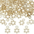 thumbnail image 1 of 1 caja de 60 amuletos de la Estrella de David, dijes de estrella de oro a granel, mini dijes tibetanos de aleación, amuletos vintage de la suerte con la Estrella de David., 1 of 6