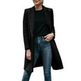 thumbnail image 4 of Women's Long Wool Blend Coat Elegant Purple Overcoat, Single-Breasted, Full-Length Winter Jacket, 4 of 4
