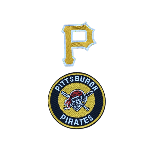 PITTSBURGH PIRATES LOT SET OF 2 MLB BASEBALL IRON ON PATCHES