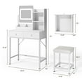 thumbnail image 2 of Aiho 5 Pieces Bedroom Furniture Set, Includes Queen Lift Up Storage Bed, Nightstands Set of 2, Double Wide 6-Drawer Dresser and Vanity Table Set - White, 2 of 9