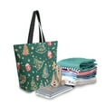 thumbnail image 2 of FORMRS Womens Canvas Tote Bag with Zipper Inner Pocket Shoulder Handbag, Green Christmas Gingerbread, 2 of 7