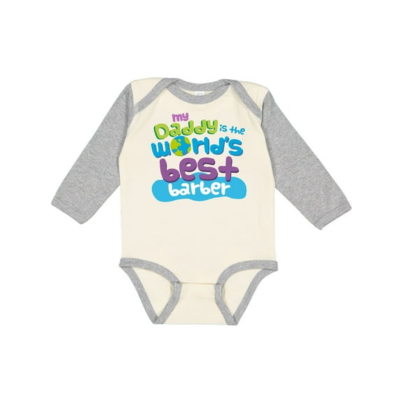 Inktastic World’s Best Barber Daddy Boys or Girls Long Sleeve Baby Bodysuit