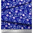 thumbnail image 3 of Soimoi Blue Cotton Jersey Fabric Leaf Floral Printed Craft Fabric by the Yard 58 Inch Wide, 3 of 3