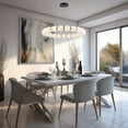 thumbnail image 5 of Trans Globe Ellington 33 in. Dimmable Integrated LED Black Chandelier Light Fixture with Acrylic Globe Shades, 5 of 8