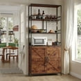 thumbnail image 3 of Yeshouse Bakers Rack with Storage, Farmhouse Freestanding Small Kitchen Pantry Hutch Tall Door Thickened Counter, Coffee Bar Storage Shelves, 3 of 6