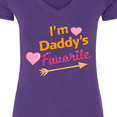 thumbnail image 4 of Inktastic I'm Daddy's Favorite with Arrow and Hearts in Pink Women's V-Neck T-Shirt, 4 of 5