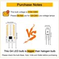 thumbnail image 3 of SHIQI-Dimmable LED G4 Bi-Pin Base Bulbs,AC 110V( Do Not Use in Low Voltage 12V), 3W(Equivalent to 20W 30W T3 Halogen Track Bulb), Warm White 3000K, Home Lighting,Landscape Light,Ceiling Lights,10-Pac, 3 of 4