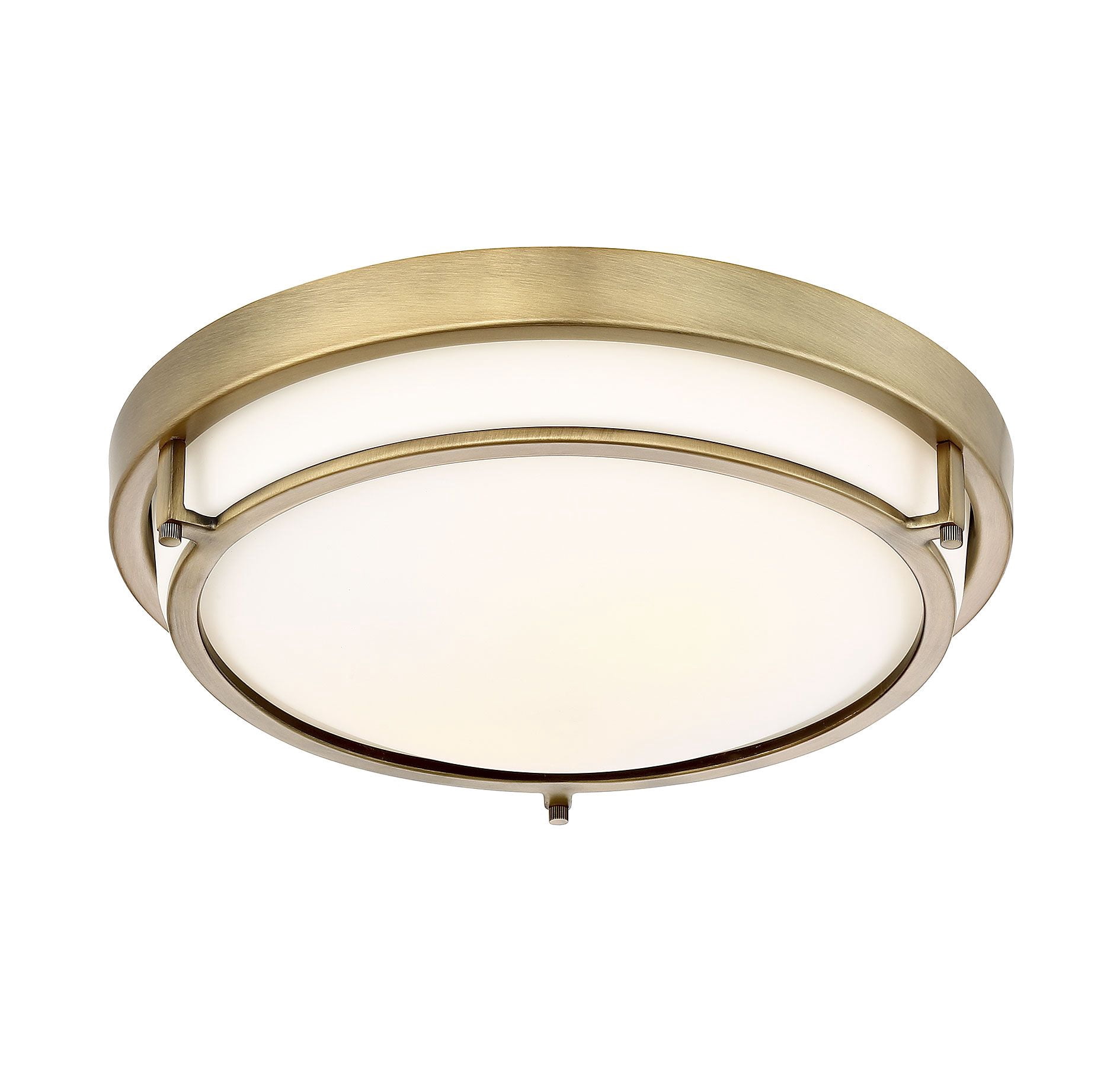Trade Winds Felton 2-Light Flush Mount Ceiling Light in Natural Brass