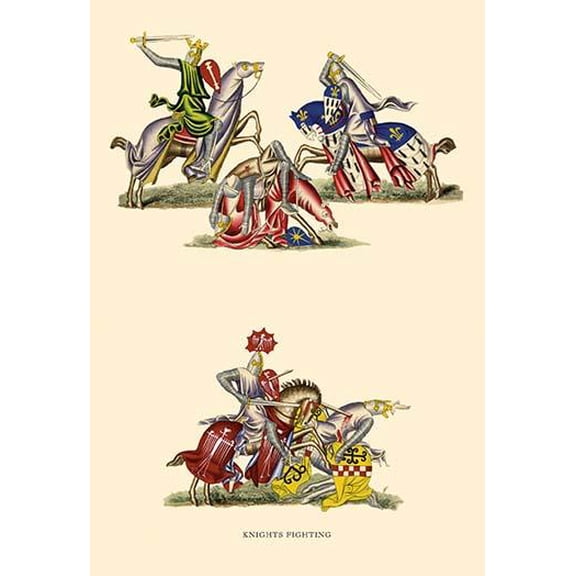 Knight Fighting-Fine Art Canvas Print (20" x 30")