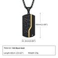 thumbnail image 2 of Cool Iced Out Dog Tag Necklace for Men, Waterproof 14K Black Gold Box Link Chain Geometric Pendant Collar, 2 of 7